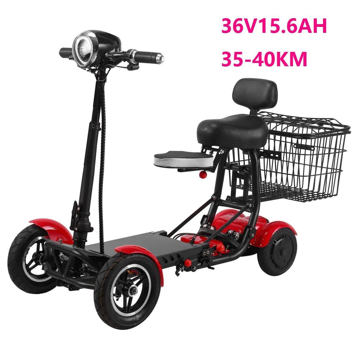 enhance foldable perfect travel transformer 4 wheel electric folding mobility scooter convenient for elderly travel - VirtuousWares:Global