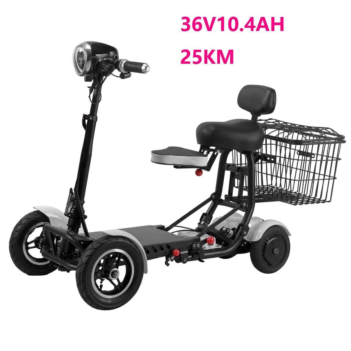 enhance foldable perfect travel transformer 4 wheel electric folding mobility scooter convenient for elderly travel - VirtuousWares:Global