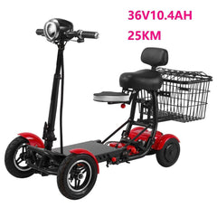 enhance foldable perfect travel transformer 4 wheel electric folding mobility scooter convenient for elderly travel - VirtuousWares:Global