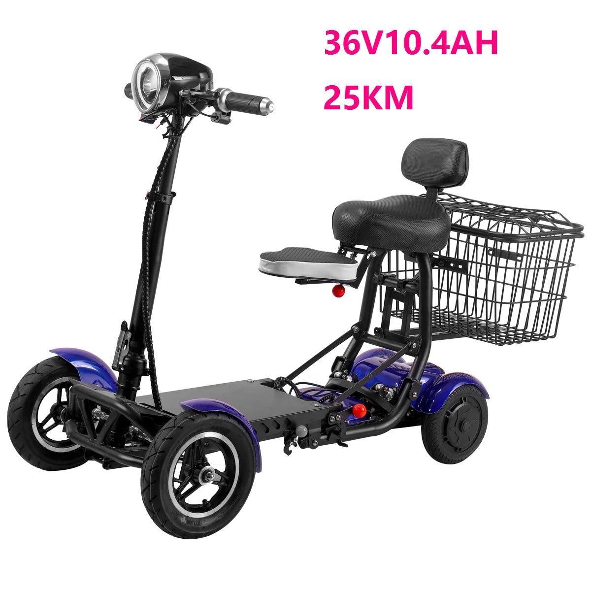 enhance foldable perfect travel transformer 4 wheel electric folding mobility scooter convenient for elderly travel - VirtuousWares:Global
