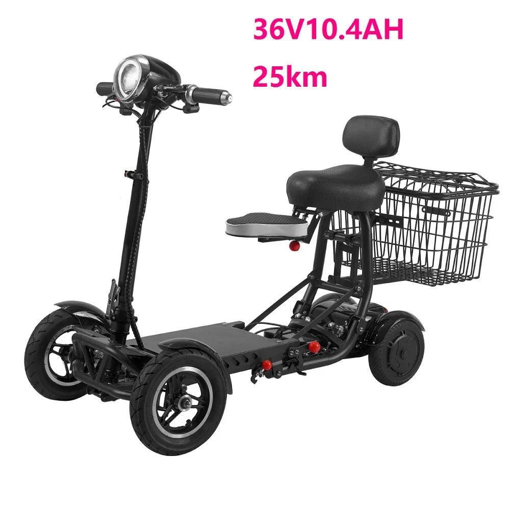enhance foldable perfect travel transformer 4 wheel electric folding mobility scooter convenient for elderly travel - VirtuousWares:Global