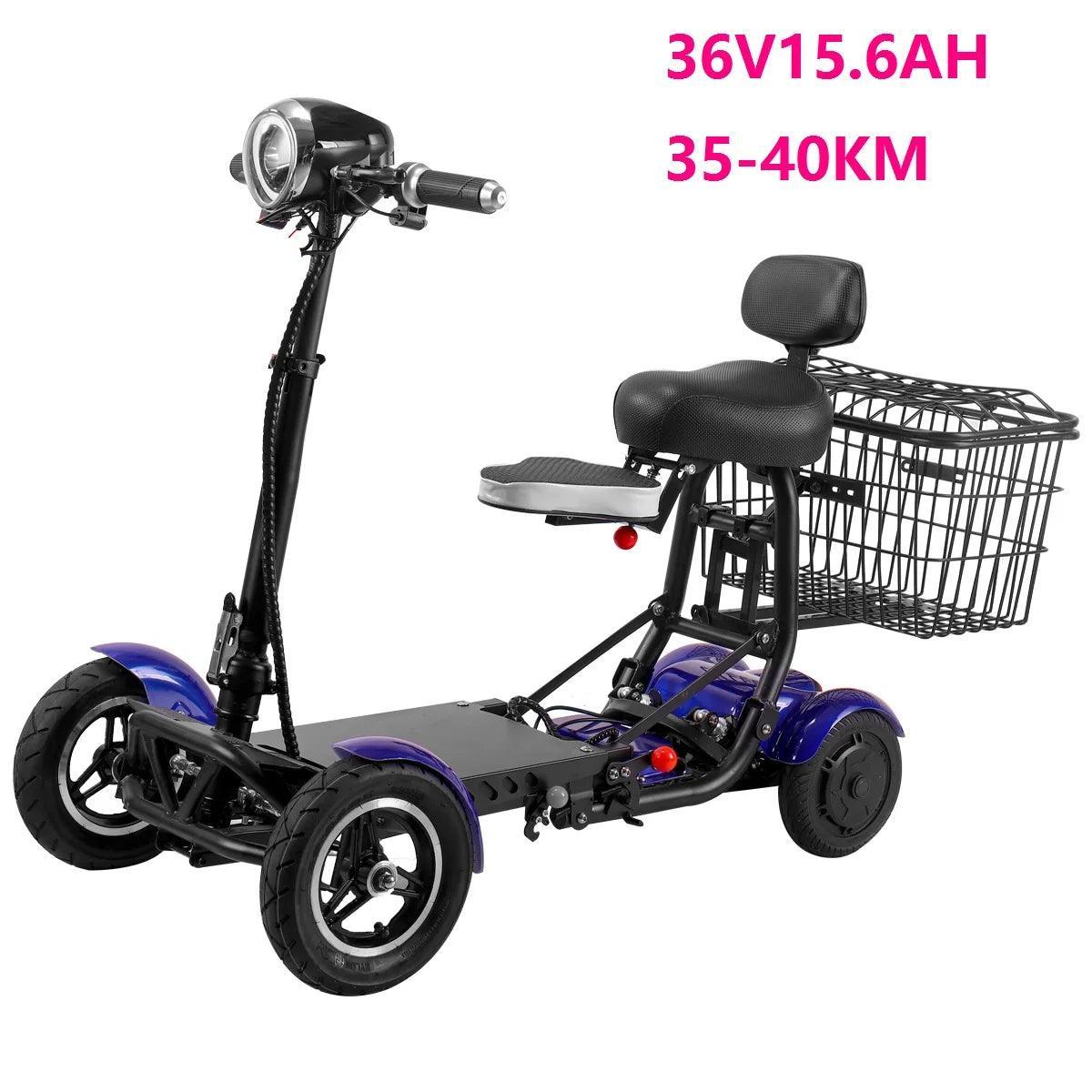 enhance foldable perfect travel transformer 4 wheel electric folding mobility scooter convenient for elderly travel - VirtuousWares:Global
