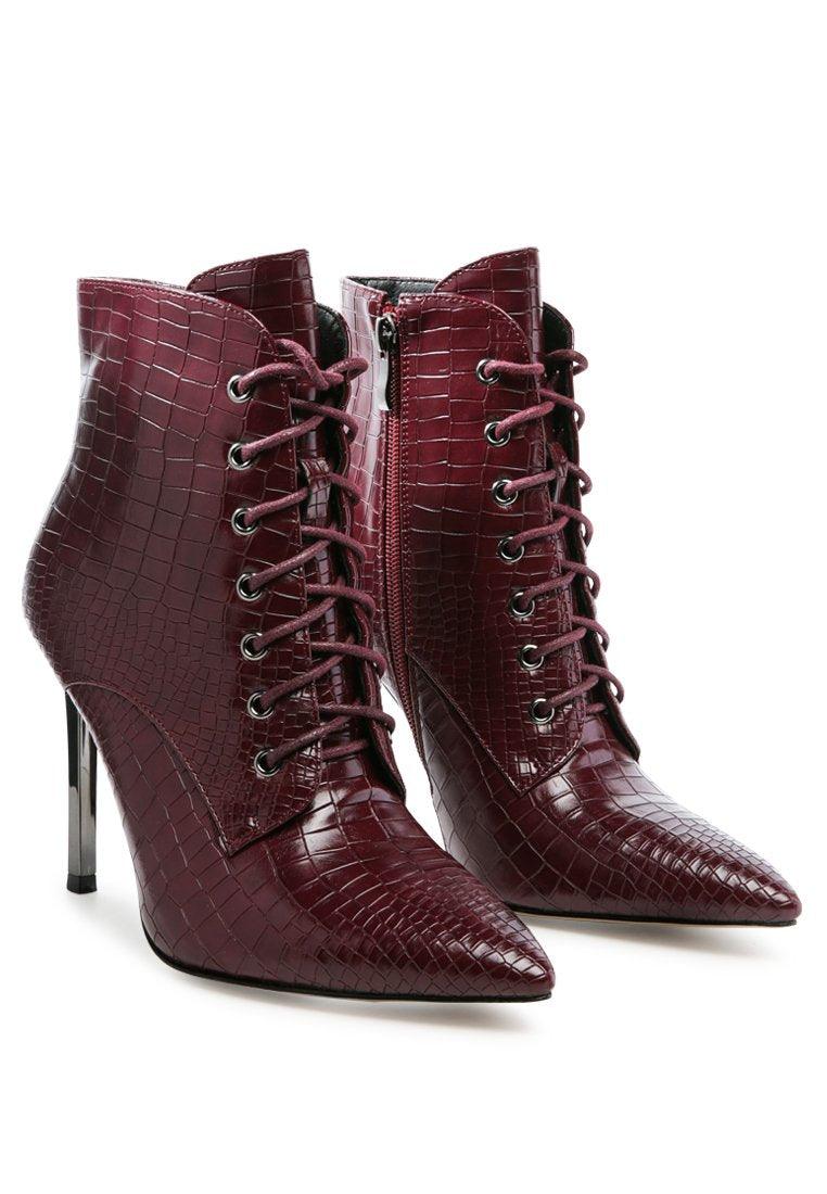 Escala Croc Stiletto Ankle Boots - VirtuousWares:Global