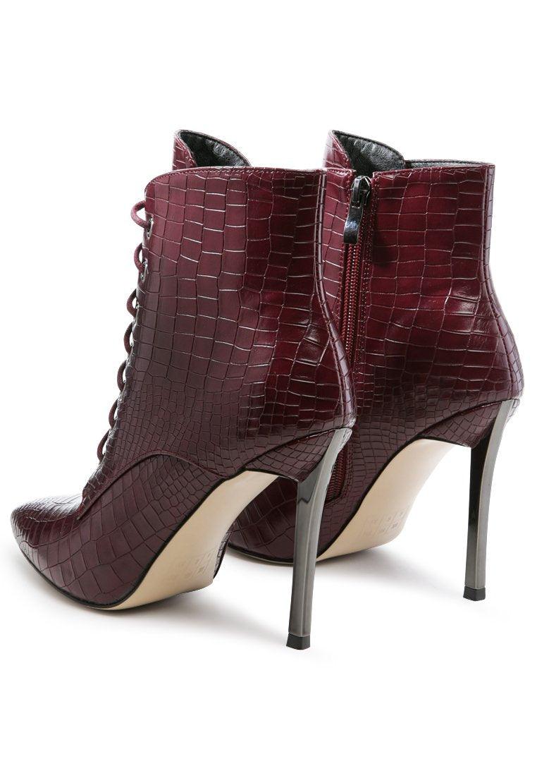 Escala Croc Stiletto Ankle Boots - VirtuousWares:Global