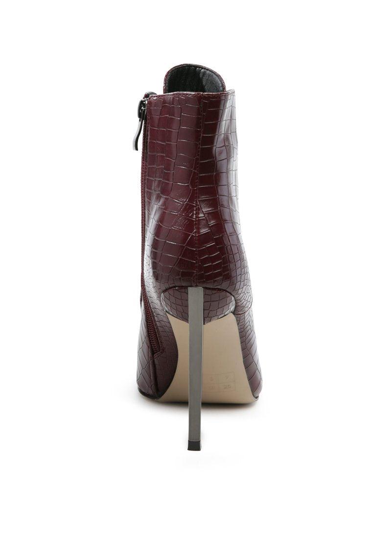 Escala Croc Stiletto Ankle Boots - VirtuousWares:Global