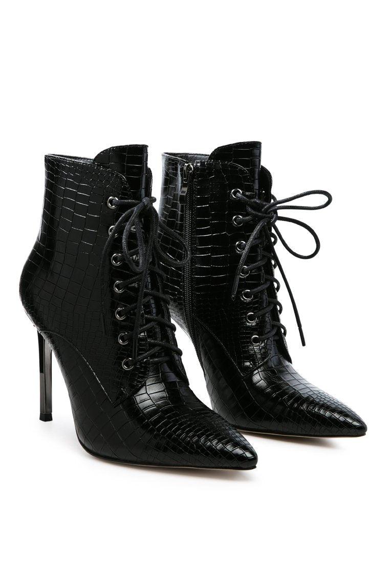 Escala Croc Stiletto Ankle Boots - VirtuousWares:Global