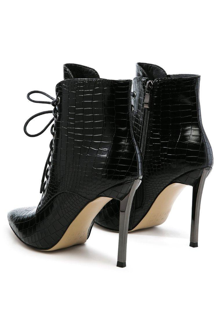 Escala Croc Stiletto Ankle Boots - VirtuousWares:Global