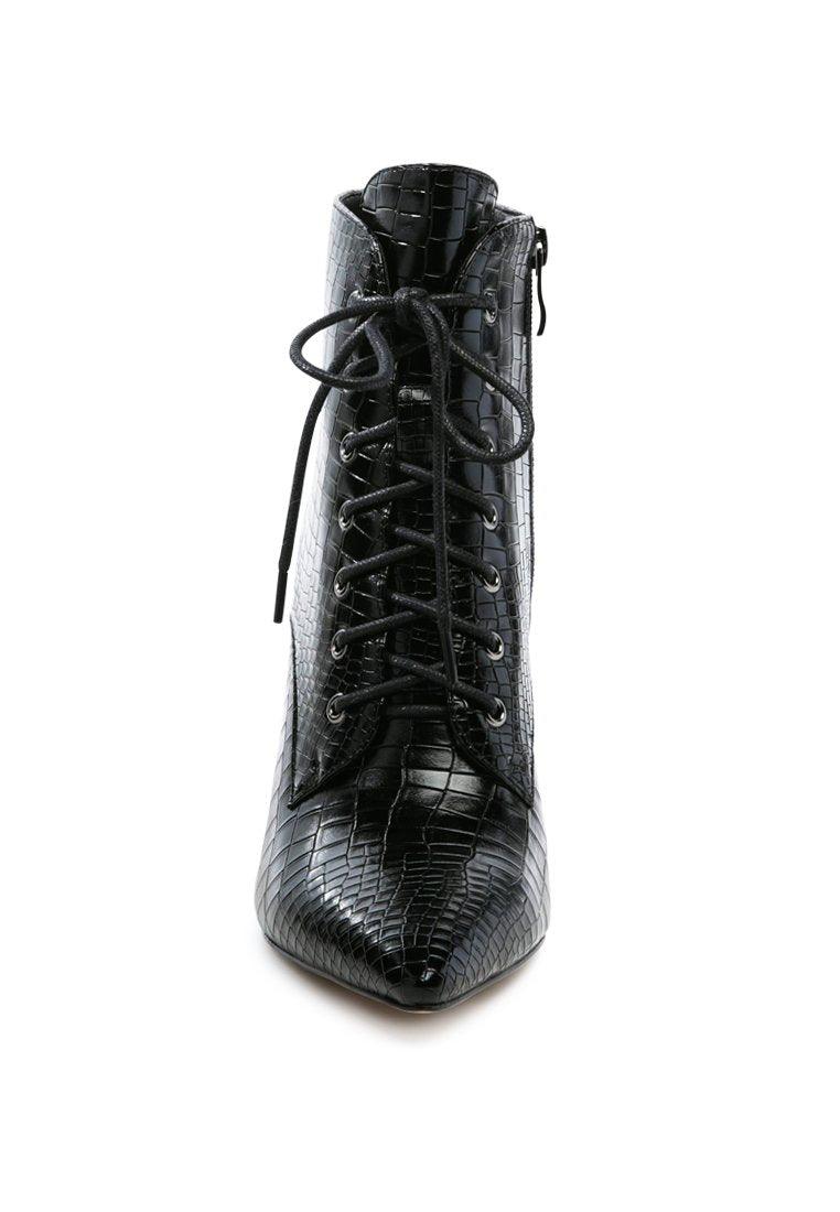 Escala Croc Stiletto Ankle Boots - VirtuousWares:Global