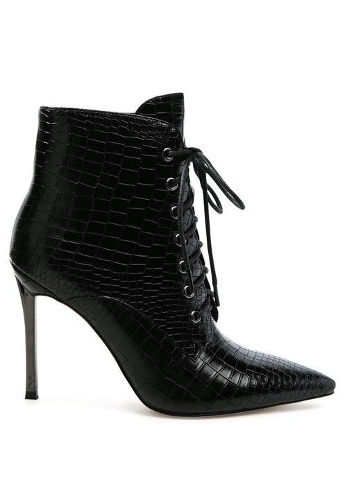 Escala Croc Stiletto Ankle Boots - VirtuousWares:Global