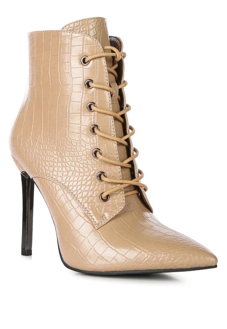 Escala Croc Stiletto Ankle Boots - VirtuousWares:Global