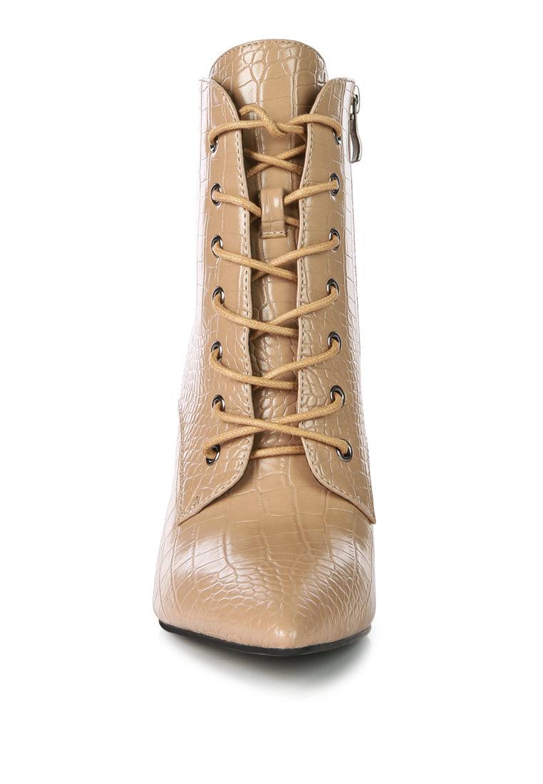 Escala Croc Stiletto Ankle Boots - VirtuousWares:Global