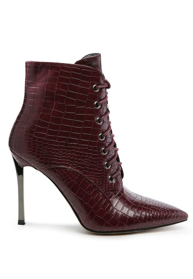 Escala Croc Stiletto Ankle Boots - VirtuousWares:Global