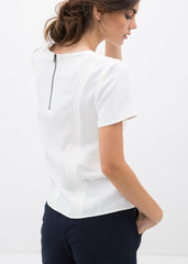 Essential Back Zip Crew Neck Tee - VirtuousWares:Global