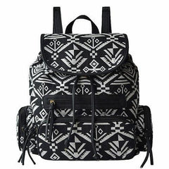Ethnic Style Flower Pattern Women's Canvas Backpack - VirtuousWares:Global