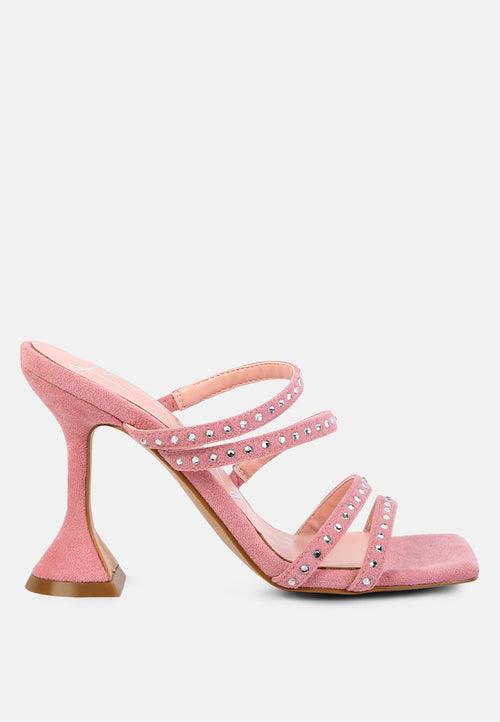 face me studded spool heel multi strap sandals - VirtuousWares:Global