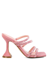 face me studded spool heel multi strap sandals - VirtuousWares:Global