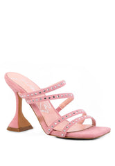 face me studded spool heel multi strap sandals - VirtuousWares:Global