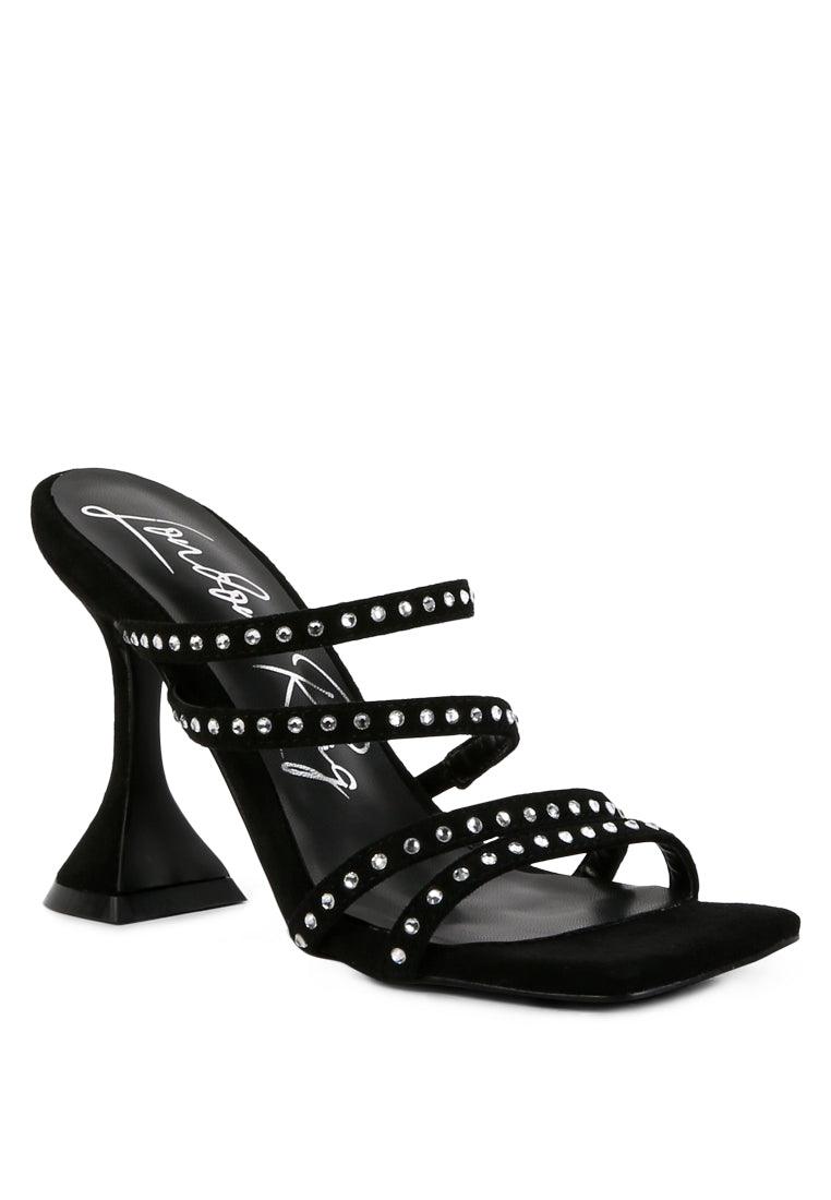 face me studded spool heel multi strap sandals - VirtuousWares:Global