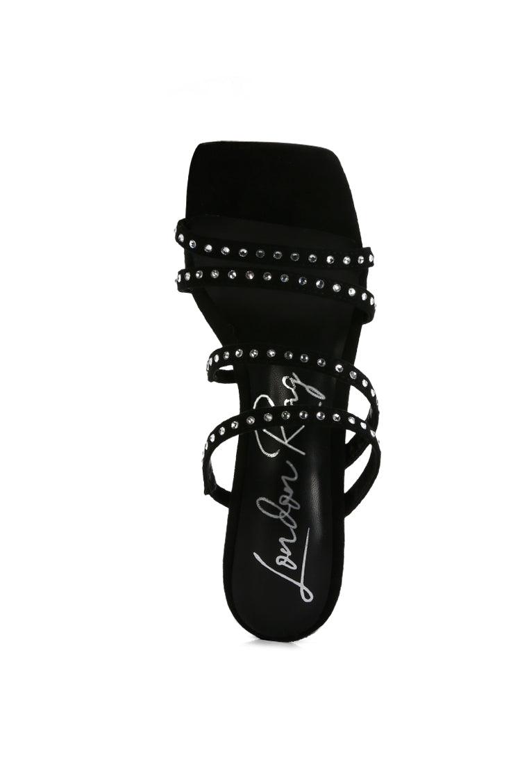 face me studded spool heel multi strap sandals - VirtuousWares:Global