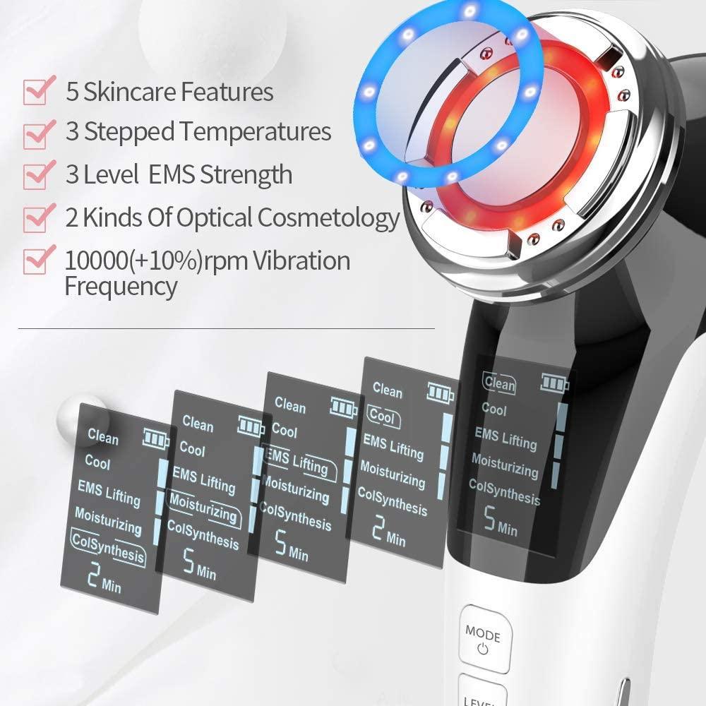 Facial Massager Ultrasonic Vibration Wrinkle Remover Anti-Ageing - VirtuousWares:Global