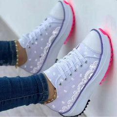 Fashion Casual Sport Shoes Pattern Canvas Women Sneakers - VirtuousWares:Global