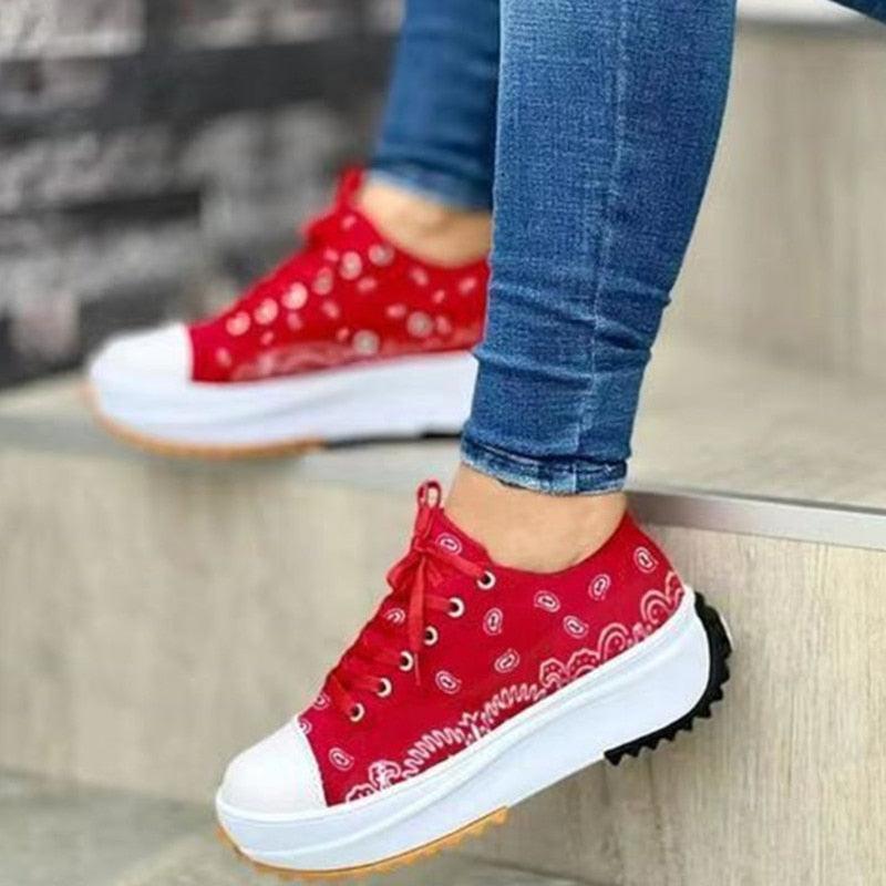 Fashion Casual Sport Shoes Pattern Canvas Women Sneakers - VirtuousWares:Global