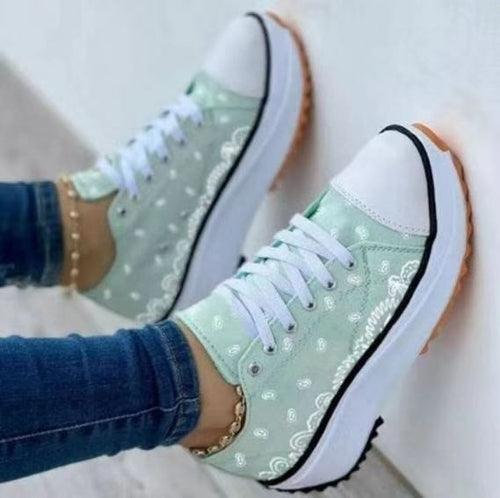 Fashion Casual Sport Shoes Pattern Canvas Women Sneakers - VirtuousWares:Global