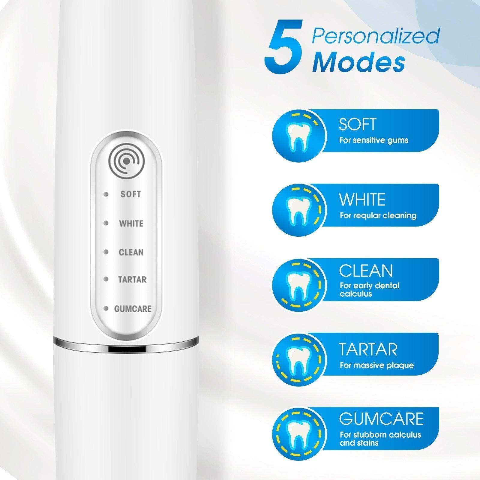 Fashion Electric Toothbrush Rechargeable Sonic Dental Scaler 5 Modes - VirtuousWares:Global