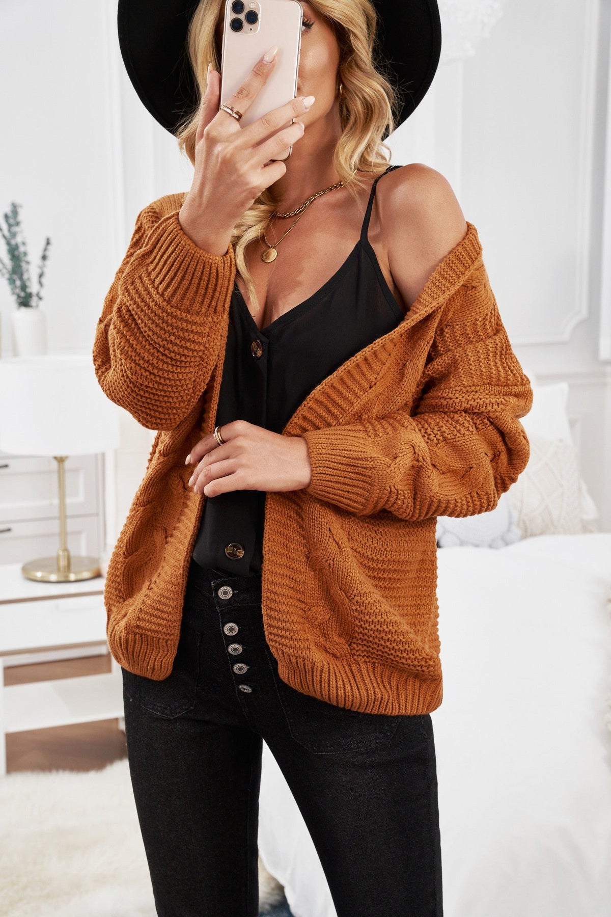 Fashion Khkai Chunky Wide Long Sleeve Knit Cardigan - VirtuousWares:Global