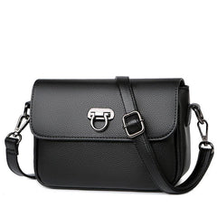 Fashion Leather One-Shoulder Small Square Messenger Bag - VirtuousWares:Global