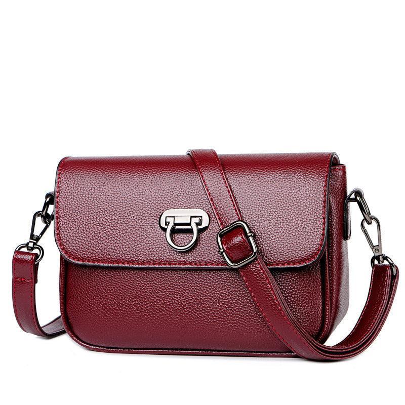 Fashion Leather One-Shoulder Small Square Messenger Bag - VirtuousWares:Global