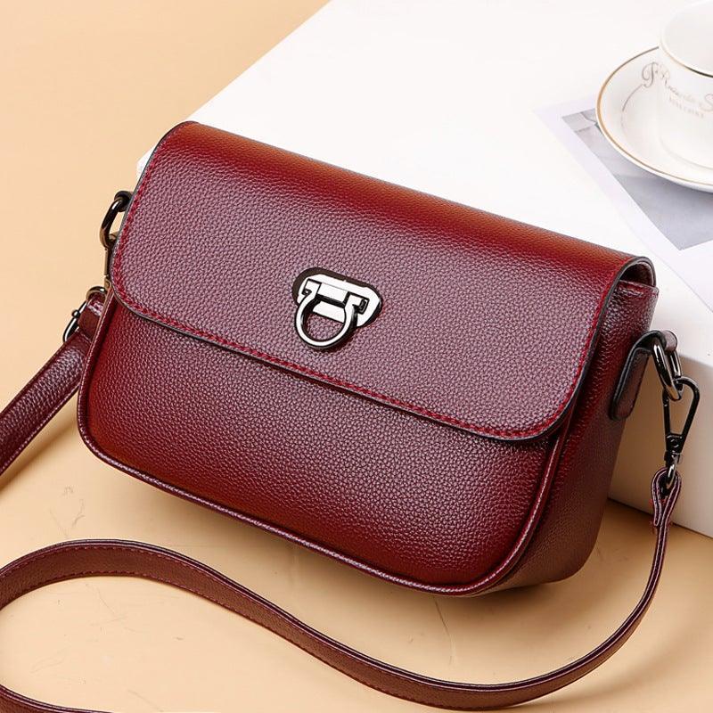 Fashion Leather One-Shoulder Small Square Messenger Bag - VirtuousWares:Global