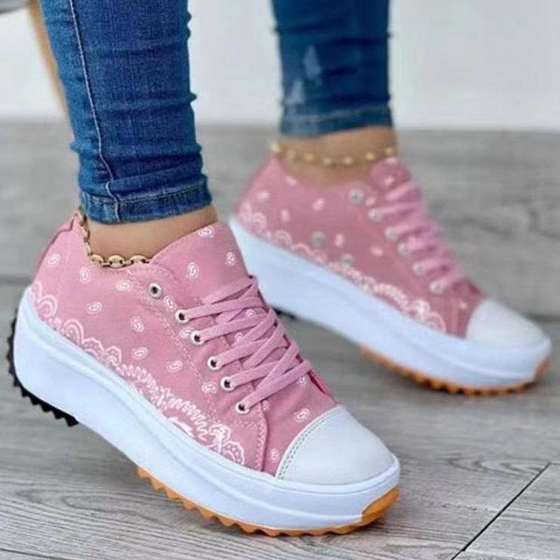 Fashion Women Sneakers Casual Sport Shoes Pattern Canvas - VirtuousWares:Global