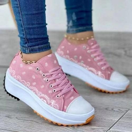 Fashion Women Sneakers Casual Sport Shoes Pattern Canvas - VirtuousWares:Global