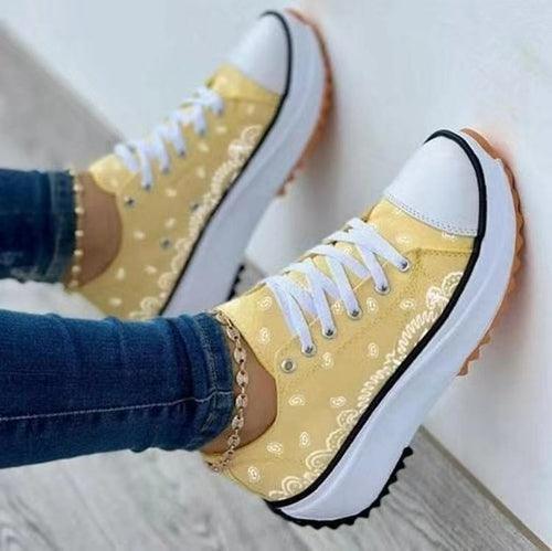 Fashion Women Sneakers Casual Sport Shoes Pattern Canvas - VirtuousWares:Global