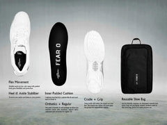 Fear0 NJ High Arch Firm Support All-In-One White Walking Shoes For Men - VirtuousWares:Global