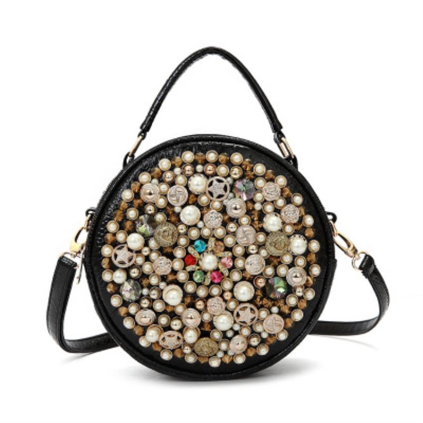 Female Vintage Pearl Design Evening Messenger Bag - VirtuousWares:Global