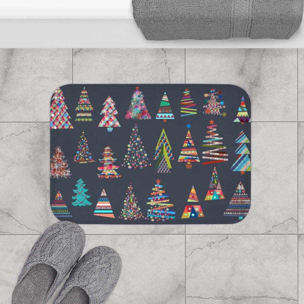 Festive Christmas Tree's Bath Mat Home Accents - VirtuousWares:Global