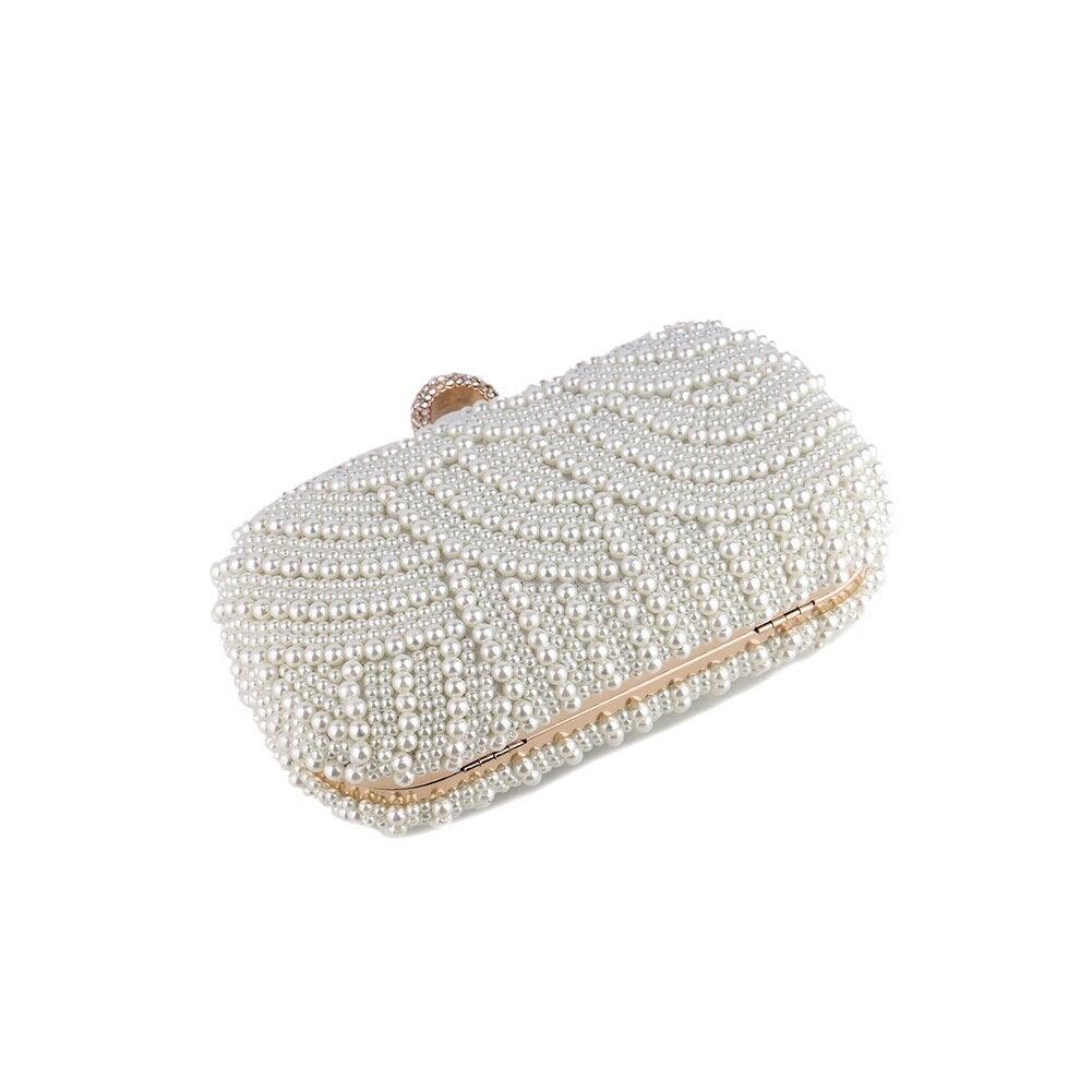 Finger Ring Diamonds Women Evening Bags Beaded Embroidery Clutch Chain - VirtuousWares:Global