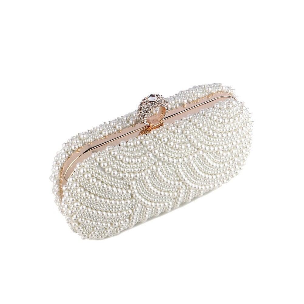 Finger Ring Diamonds Women Evening Bags Beaded Embroidery Clutch Chain - VirtuousWares:Global