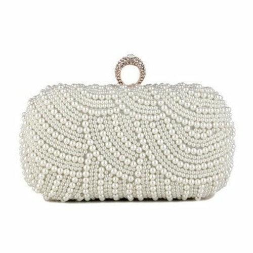 Finger Ring Diamonds Women Evening Bags Beaded Embroidery Clutch Chain - VirtuousWares:Global