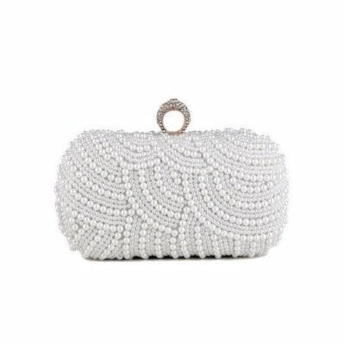 Finger Ring Diamonds Women Evening Bags Beaded Embroidery Clutch Chain - VirtuousWares:Global