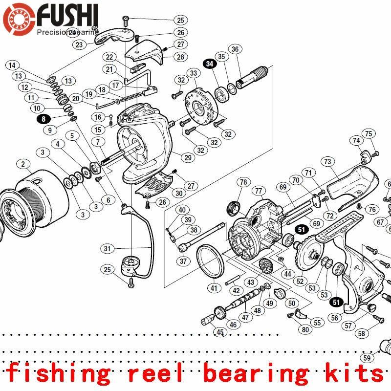 Fishing Reel Ball Bearings Kits For Shimano 02 ultegra 6000pg & 8000pg - VirtuousWares:Global