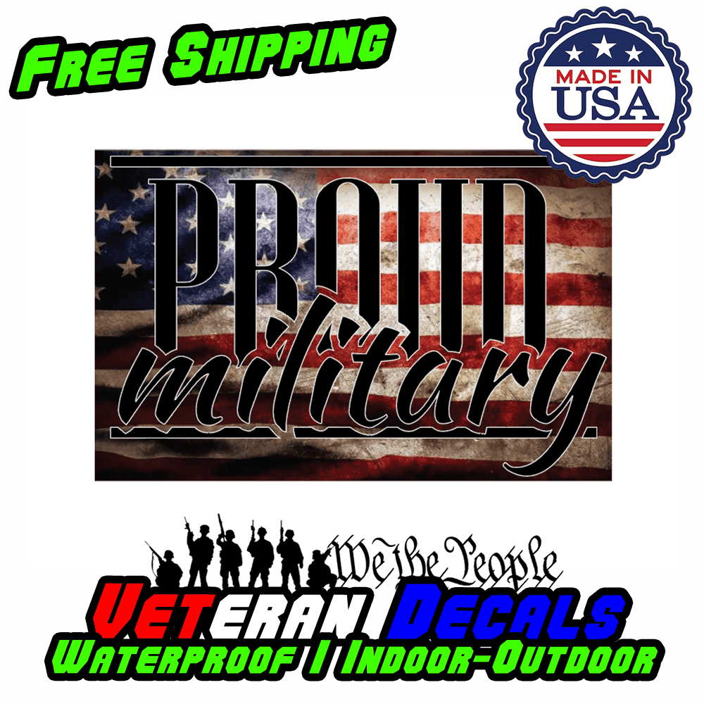 FLAG Proud Military Army Veteran Armed Forces Military Decal Sticker - VirtuousWares:Global
