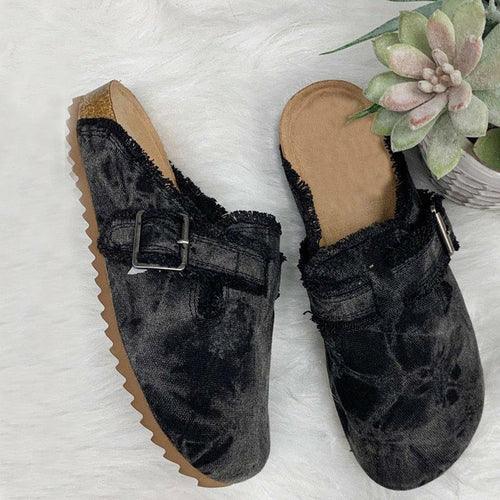 Flat Heel Round Toe Canvas Loafer Women's Vintage Clogs - VirtuousWares:Global
