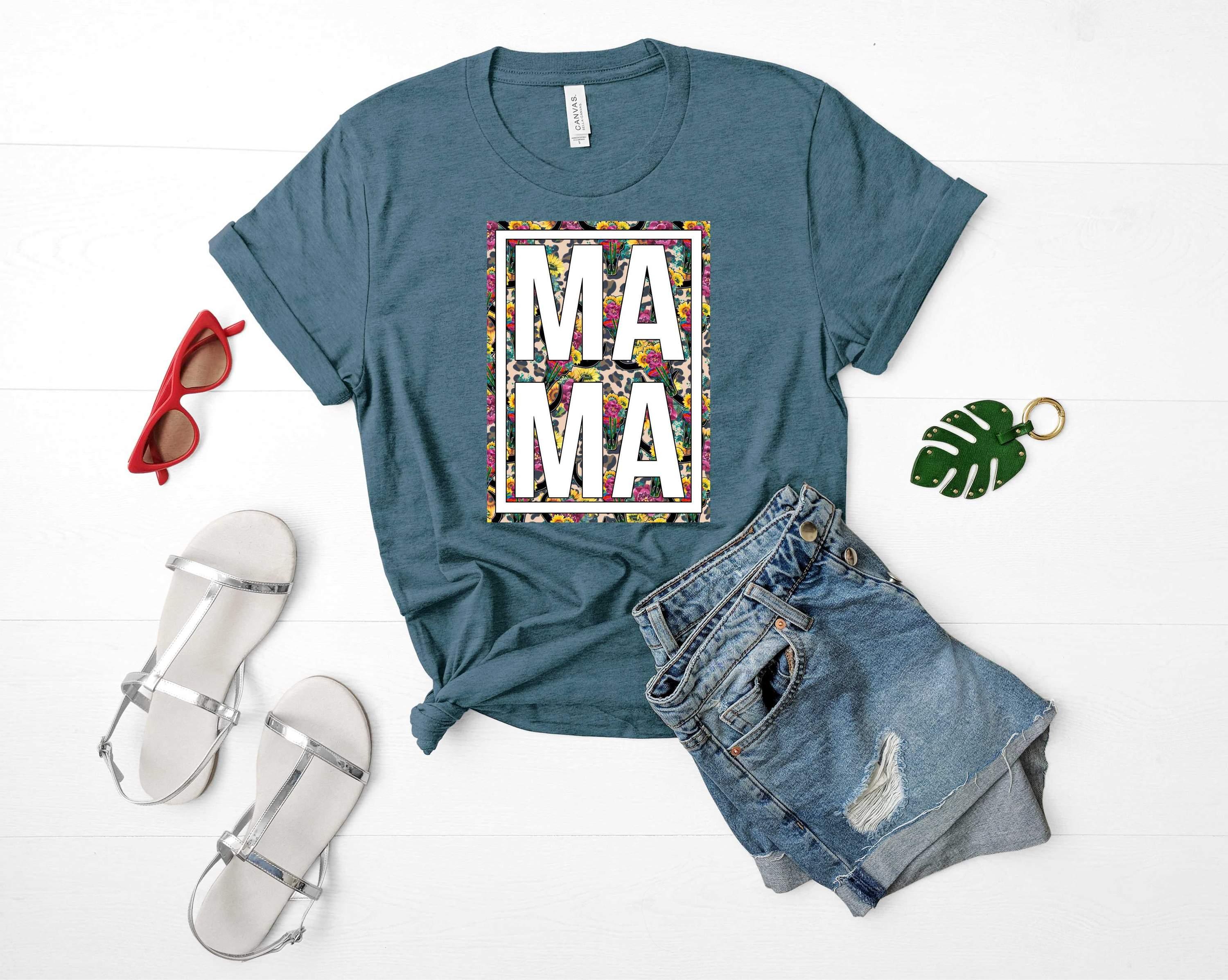 Floral Leopard Mama - Graphic Tee - VirtuousWares:Global