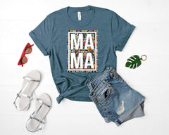 Floral Leopard Mama - Graphic Tee - VirtuousWares:Global