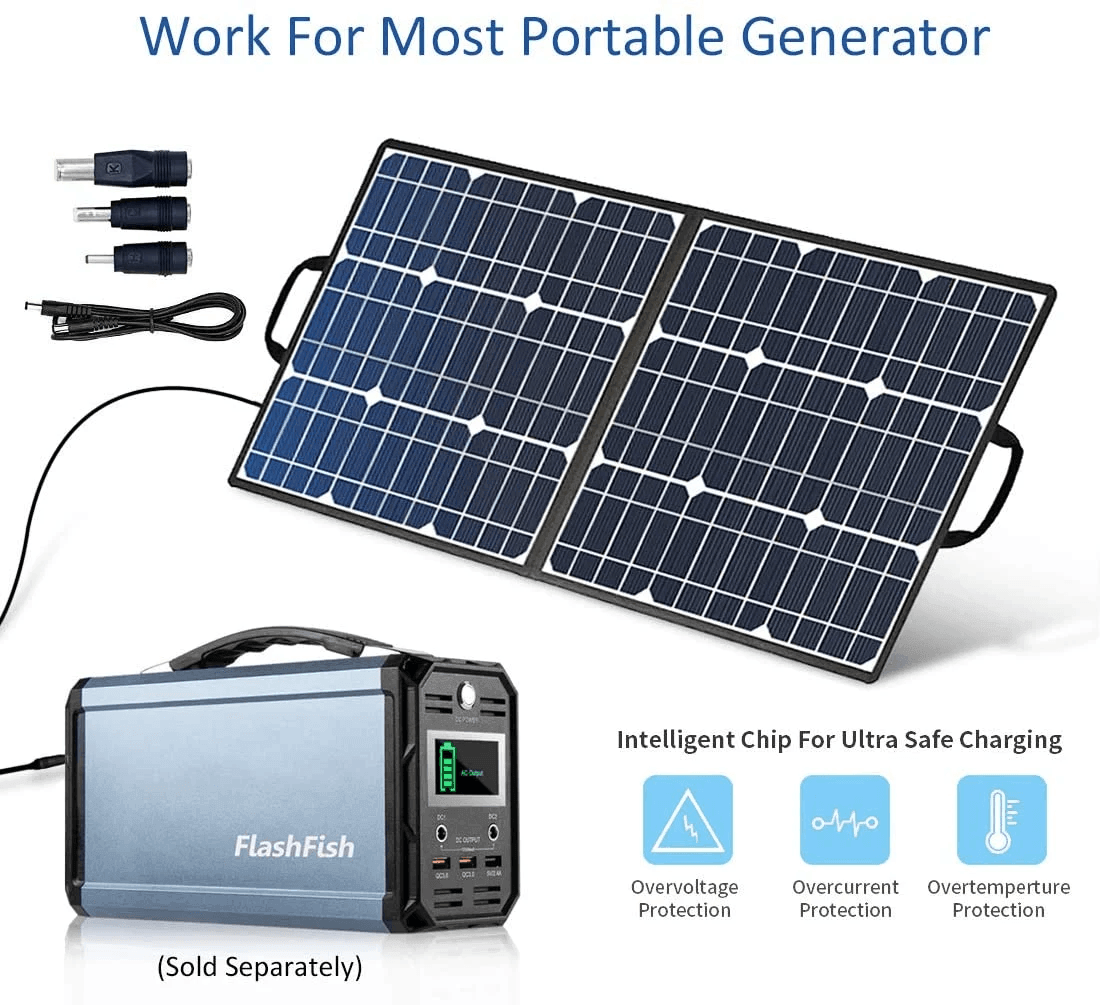 Foldable 50W 18V Portable Solar Panel - VirtuousWares:Global
