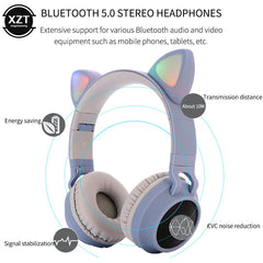 Foldable Super bass cat ear bluetooth wireless headphones - VirtuousWares:Global