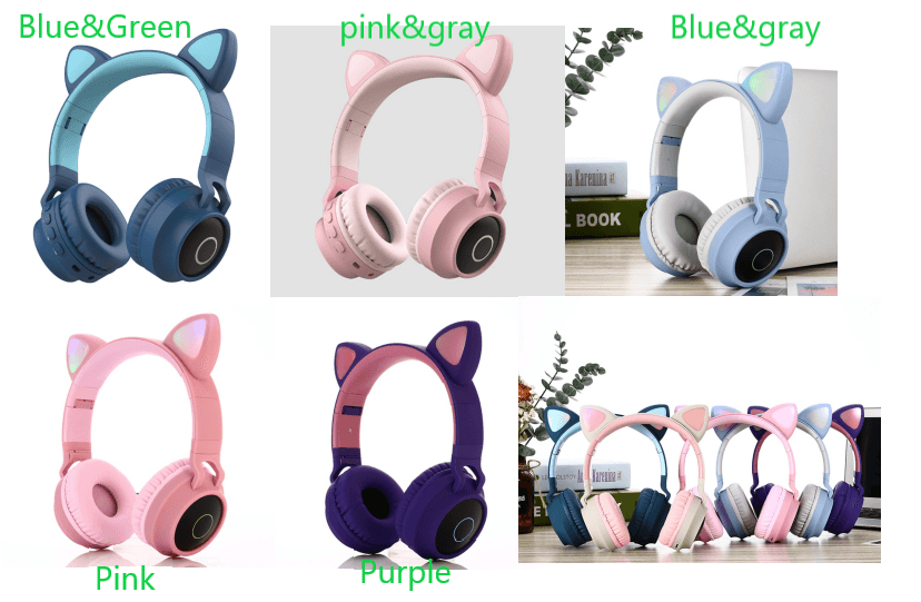 Foldable Super bass cat ear bluetooth wireless headphones - VirtuousWares:Global